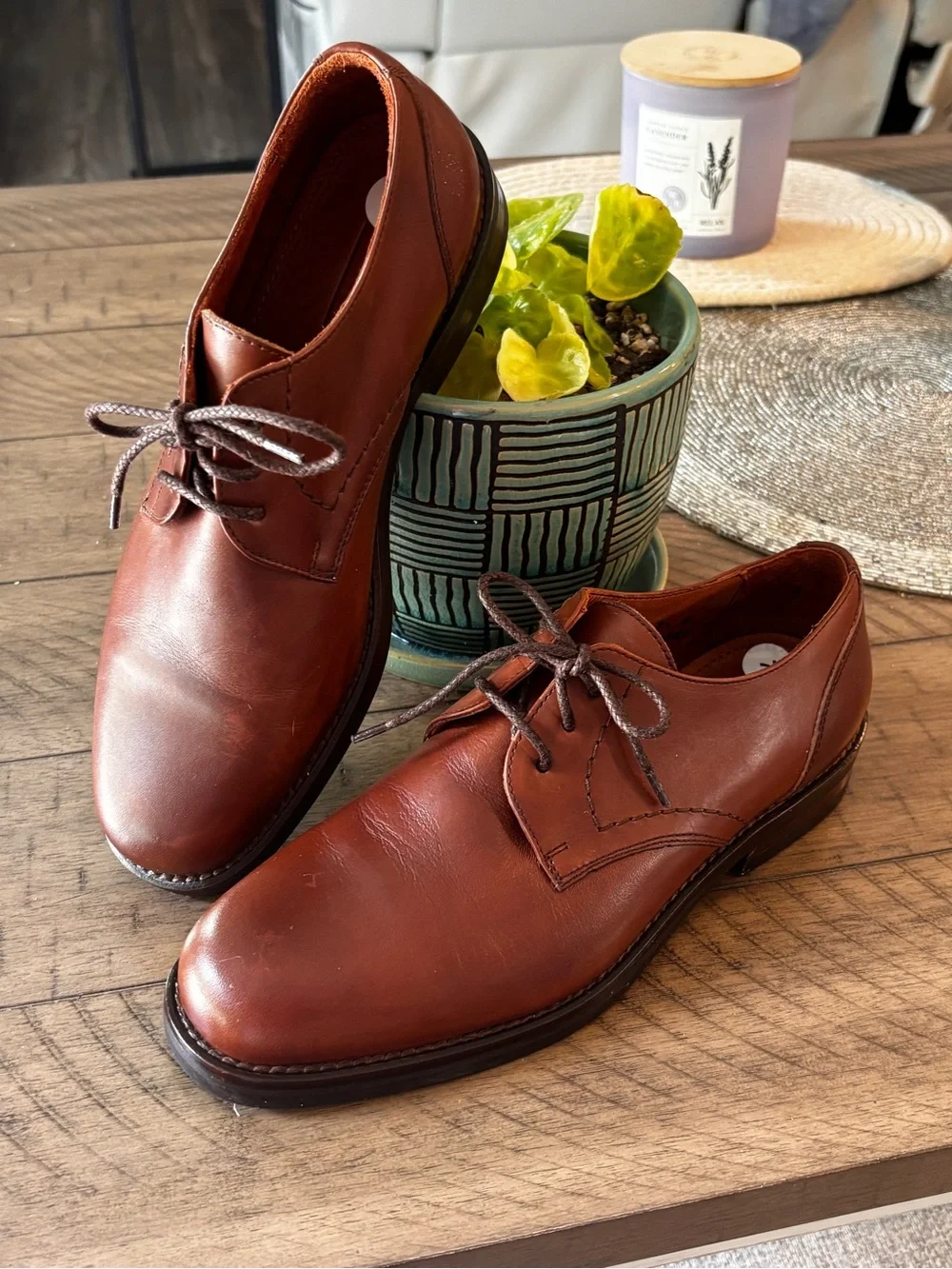 Coach Men’s Brown Leather lace up shoes new without tag 7.5